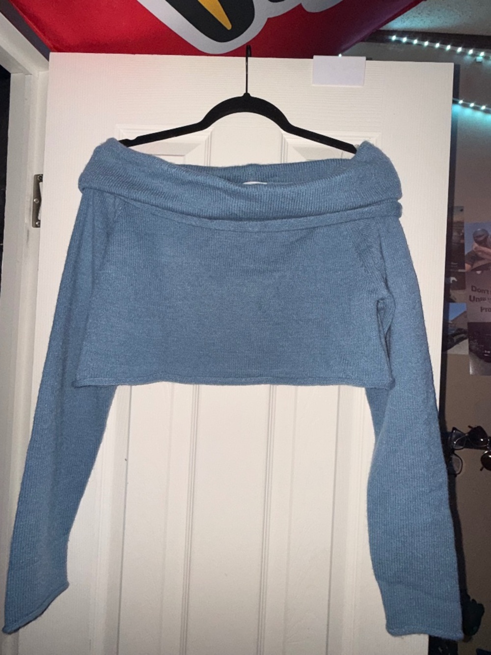 Blue shoulder top